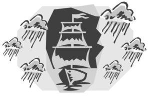 Stormy ship