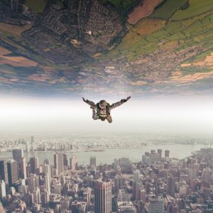 parachutist with 2 sides