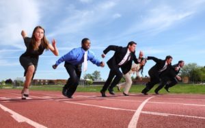 business people race